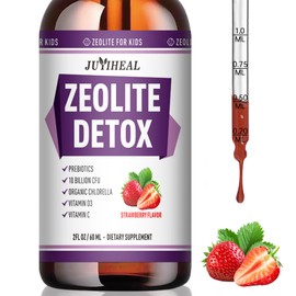 JUYIHEAL Zeolite Detox for Kids and Adults – 200mg Zeolite Liquid Drops with Pure Vitamins B12 & D3, Organic Chlorella, 10 Billion CFU and Prebiotics – Support Focus & Speech, Immune, Energy, 60ML