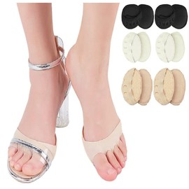 Metatarso 6 Pairs Honeycomb Fabric Pads Soft Reusable Forefoot Pads Suitable for Women Men Pain Prevention