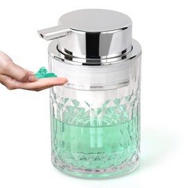 Soap Dispenser with Liquid Pump Hand Lotion Dispenser Glass Antislip Shampoo Bathroom Kitchen 10oz