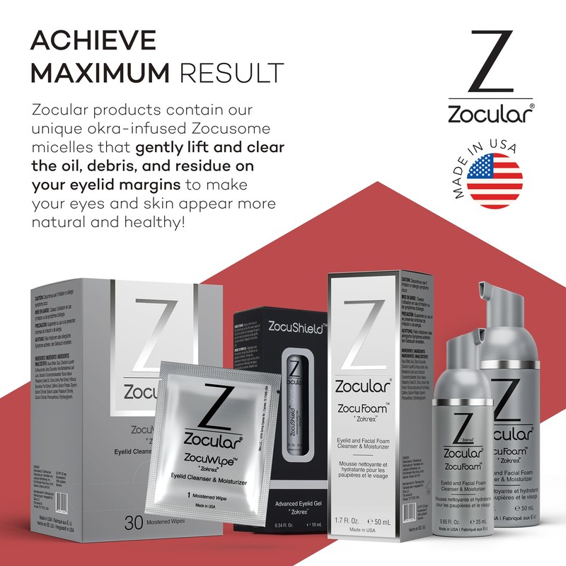 Zocular ZocuFoam Eyelid Cleanser - Foaming Eyelid Scrub - Natural