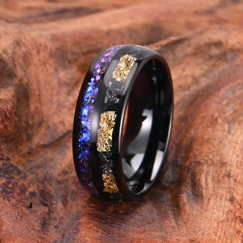 Concept Knight Tungsten Rings for Men Women 8mm Black Men's