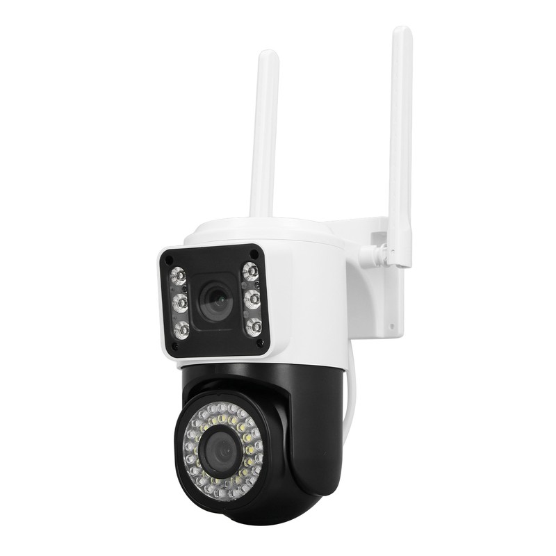 Dual Lens Security Camera HD 2MP Night Vision Motion Detection