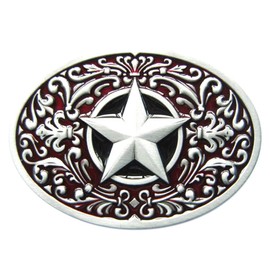Urban Backwoods Western Star VI Belt Buckle for Interchangeable Belt Buckle, red