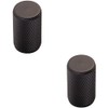 2 PACK | Knurled Cylindrical Cupboard Door Knob - 18mm