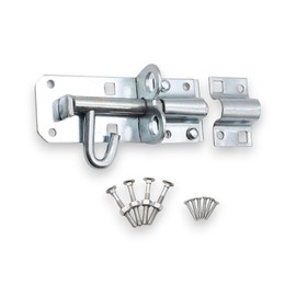 Infinity Decor Zinc 4” 100mm Iron Brenton Padlock Bolt Door Latch - Heavy Duty Security Privacy Lockable Bolt - for Garden Shed Gate and Wooden Gates