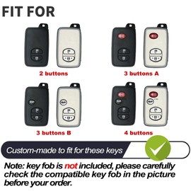 ontto TPU Car Key fob Cover Fit for Toyota 86 Crown Mark X Camry Prius Wish Ractis Avensis Aqua IQ Vitz Land Cruiser Prado for Subaru Key case Shell Holder Bag Keychain Keyring 2 Buttons White