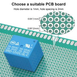 Weasch 2Pcs PCB Power Relay SRD-12VDC-SL-C, DC 12V Coil, 10A 250VAC, SPDT, 5 Pin, for Household Appliance Boards (2)
