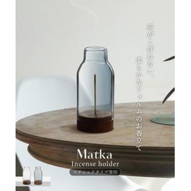 Incense Holder Ash Spill Proof Glass Wood Incense Holder Flower Base Blue Gray