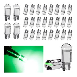 Augeny 30 PCS 6000K Car LED Light Bulbs, 12V Ultra Bright Error Free Interior Bulbs for Car Dome License Plate Map Door Courtesy Light, T10 COB LED Car Interior Tail Cab Lights Bulb (Green)