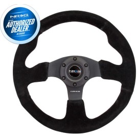 NRG Innovations NEW NRG Innovations Race Series Steering Wheel Black Suede Black Spokes RST-012S