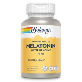 SOLARAY Melatonina de 10 mg con glicina, liberación prolongada, ayuda para dormir saludable y apoyo relajante - Verificado por laboratorio, vegano, si