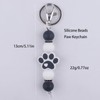 Phamines Silicone Bead Dog Paw Keychain Car Key Bag Accessories