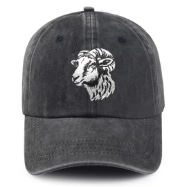 Bshuey Goat Embroidered Hat for Men Women Dad Hat Baseball Cap Adjustable Unisex Black