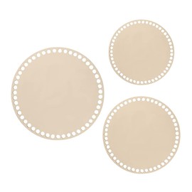 Gativs Wooden Floor Crochet Pack of 3 Circle Blank Crochet Basket Wooden Base Natural Wood Basket Floors for Crocheting Crochet Basket Wood Base Natural Wood Basket Base Circle Selfmade Basket Base