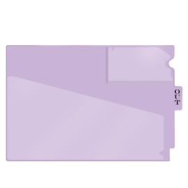 Doctor Stuff - Center Tab Vinyl Outguides, Diagonal Cut Front Pocket, Top Charge Out Slip Pocket, Plastic File Folder, Letter Size 9" x 13-1/4", Lavender, 25/Box