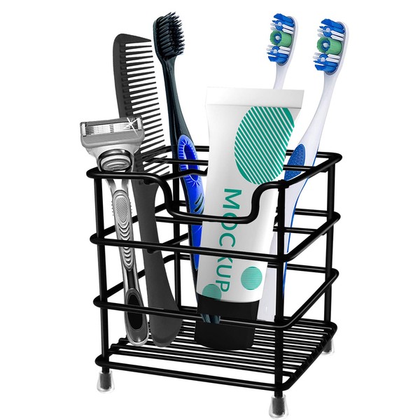 HYRIXDIRECT Toothbrush Holders for Bathrooms Stainless Steel Rustproof Toothbrush and Toothpaste Holder Organizer Tooth Brush Storage Stand