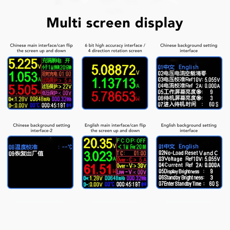 USB Digital Display Voltmeter Wireless Bluetooth Remote Control Charging Detector