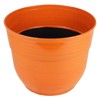 Garden Elements Indoor/Outdoor Glazed Brushed Happy Plastic Planter, Large, Bright