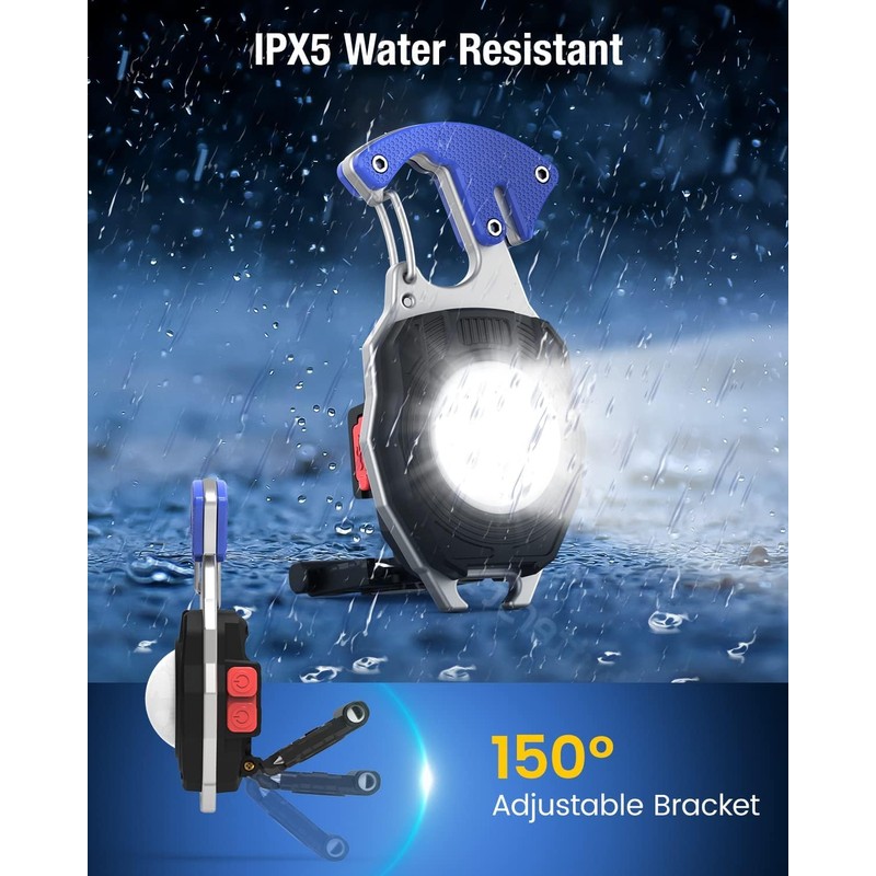 HGNN Keychain Work Light, 7 Modes Mini Rechargeable Torch, IPX5,