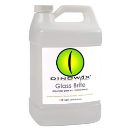 Dinowax- Glass Brite - Auto Glass and Chrome Cleaner - For Detailing Windshields and Windows - Non-Streaking Concentrate - Professional Grade (128 Oz)