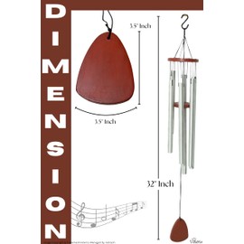 VETERIS Premium Outdoor Wind Chimes - 6 Tuned Aluminum Tubes & Handcrafted Wooden Sail - Transform Your Garden, Patio, or Home with Serene Melodies
