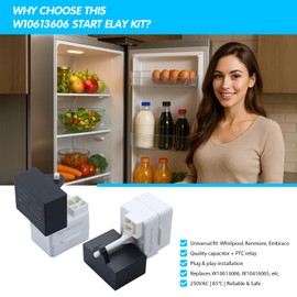 W10613606（2 Pack） Refrigerator Compressor Start Capacitor Replaces W10416065 67003186 – Whirlpool & Kenmore, Embraco – Whirlpool Refrigerator Parts