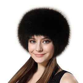 Lifup Women's Faux Fur Hat Cossack Russian Hat Cossack Hat for Travel, Skiing, Hiking, black 1