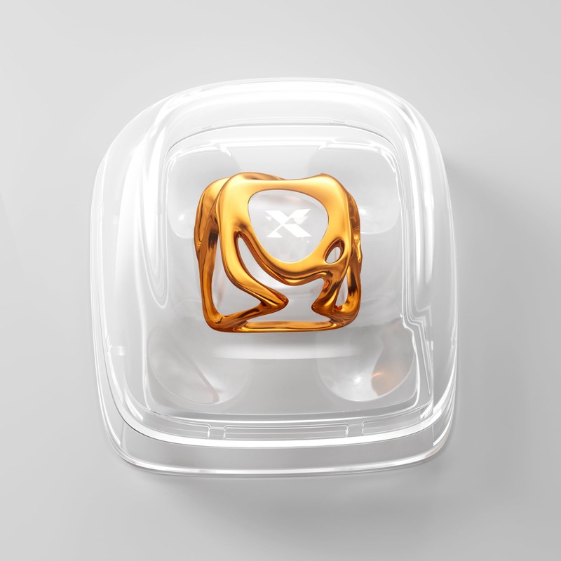 GMKWTL XVX Custom Keycaps, Metal Liquid Transparent Key caps, 1U