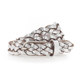 Vanzetti Braided Women's Belt W100 Silver Metallic, Metallic silver