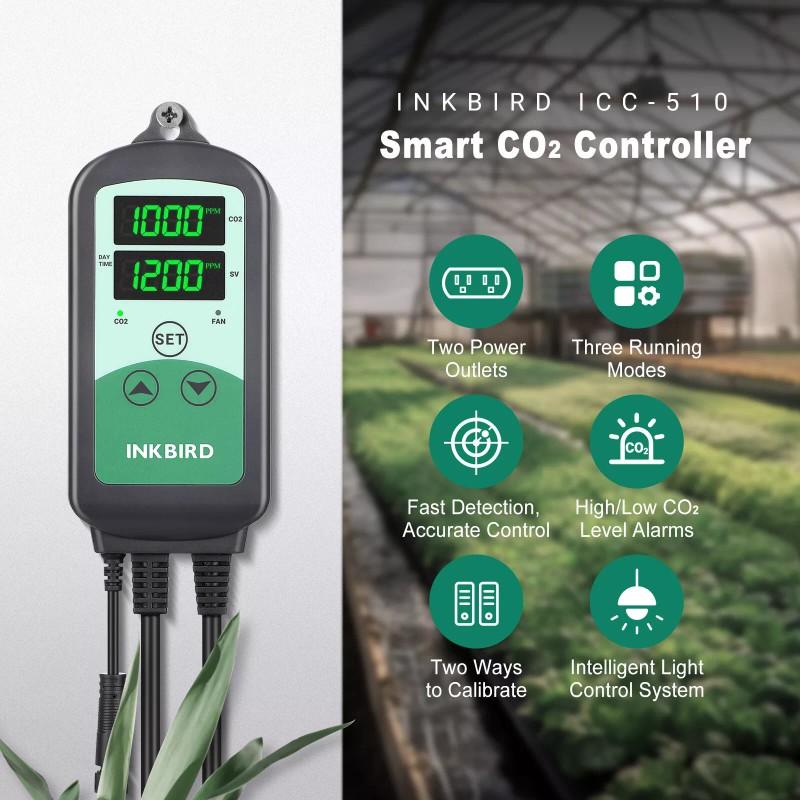 INKBIRD C02 Controller PPM CO2 Generator Exhaust Fan Control Greenhouse