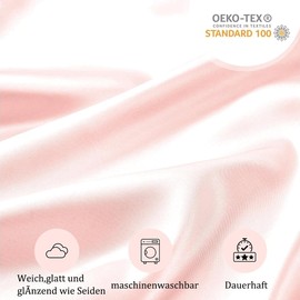 Seiwohl Satin Cushion Cover 40 x 40 cm, Set of 2, Soft as Silk Pillowcase Silk Pillowcase, Vegan Silk Pillowcase Cushion Cover Hair Protection for the Night with Hair Tie and Hair Cap, Coral Pink