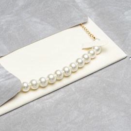 COWFEX Large Velvet Travel Jewelry Organizer Pearl Necklace Storage Carrying Case Display Folder (Grey)