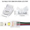 10 Packs 5 Pin RGBW LED Strip Connector Kit 10
