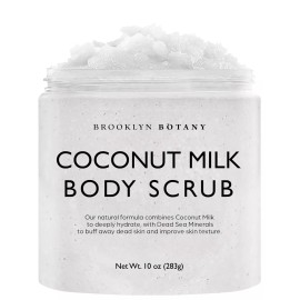Brooklyn Botany Coconut Milk Exfoliating Salt Scrub Anti Aging Body Scrub For All Skin Types