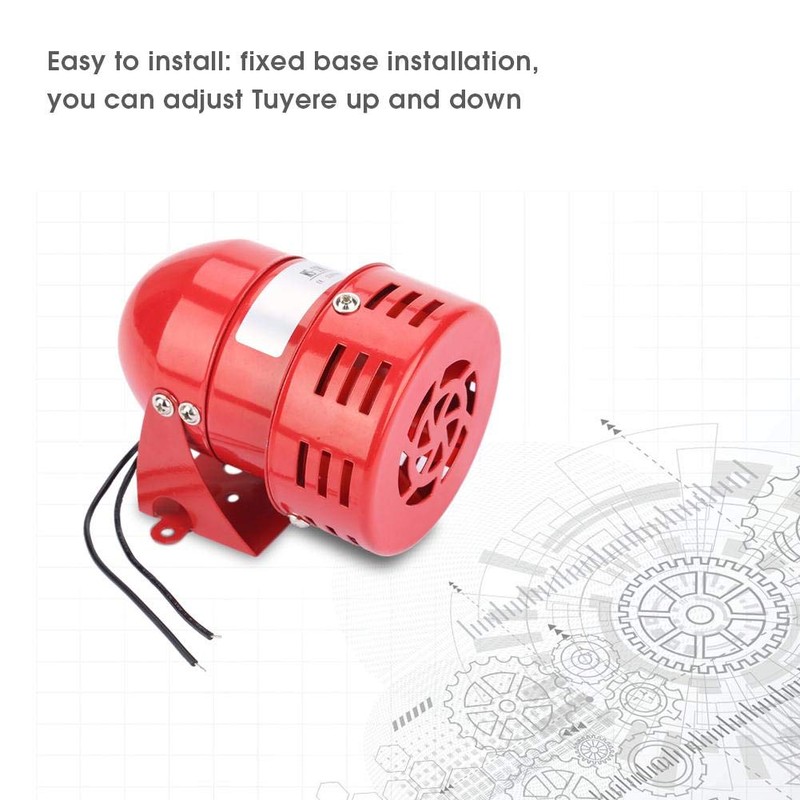 Keenso Engine Alarm, MS-190 220V 120DB Red Mini Metal Engine