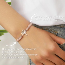 Miss Lovie Dandelion Jewellery 925 Silver Bracelet Girls Women, Sterling Silver, Cubic Zirconia