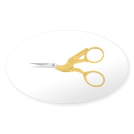 CafePress Embroidery Scissors Sticker Oval Car Bumper Sticker