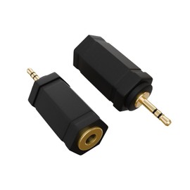 rhinocables 3.5mm to 2.5mm Adapter Jack, Female 3.5mm Socket to Male 2.5mm Plug, Standard to Mini Stereo Jack Plug Adapter with Gold Plated Contacts (Pack of 1)