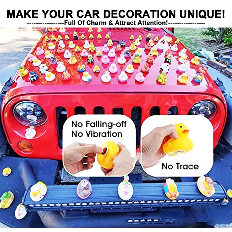 40Pcs Duck Holder for Car Dash, Rubber Duck Mounts Duck