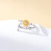 LWXIE Diamond Sunflower Faith Ring for Women 925 Sterling Sliver
