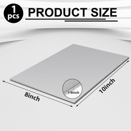 Photect 1 Piece 1/8'' x 8'' x 10'' Steel Plates 304 Stainless Steel Sheets Stainless Metal for Kitchen DIY Crafting