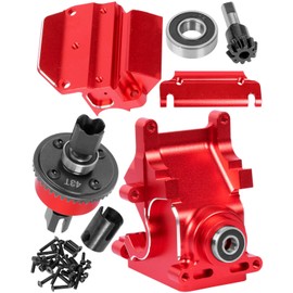 RCMYou Aluminum Gearbox Case & Diff Gear 43T/10T Upgrades Part for 1/8 Arrma Kraton Senton Outcast Talion Typhon 6S BLX/ 1/7 Mojave Felony 6S BLX Limitless,Red