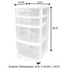 Homz Clear Plastic 4 Drawer Medium Home Organization Storage Container