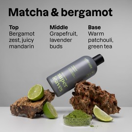 ATTITUDE Shower Gel Body Wash for Men, 98% Natural Origin Ingredients, Paraben & Phthalate Free, EWG Verified, Cleanses Without Drying, Matcha & Bergamot, 14 Fl Oz