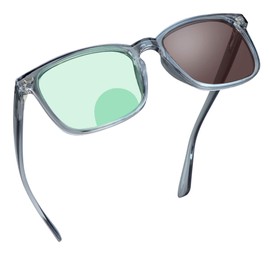 YEIN Bifocal Reading Glasses, Photochromic Brown Sunglasses, 0.00/+1.25 Magnification for Men/Women