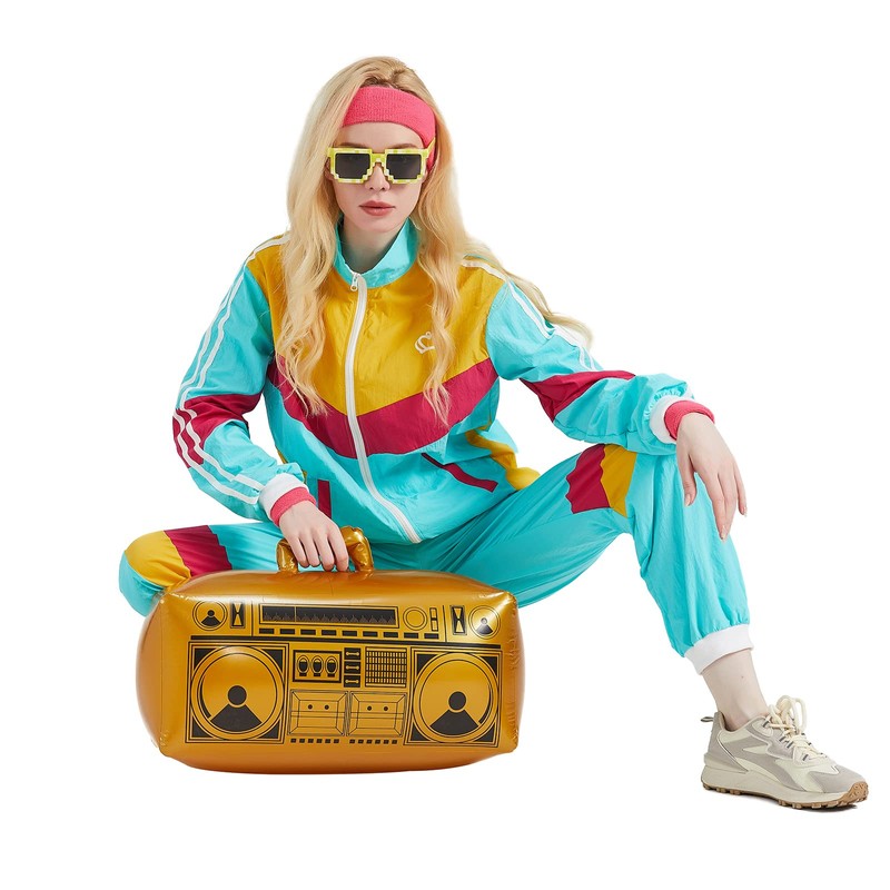 Antbutler 80s Tracksuit for Men Women Retro Windbreaker Set 80s