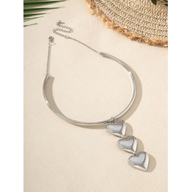 Elegant Heart Teardrop Butterfly Cross Diamond Shaped Gold Choker Necklace 14K Gold Plated Chain Link Design Pearl Adjustable Length, Adjustable, Gold, No Gemstone