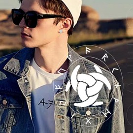 Celtic Triskele Earrings for Men Women Round Celtic Triple Rune Earrings Celtic Trinity Knot Symbol Jewelry Gift, Stainless Steel, No Gemstone