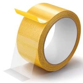 gliship Double Sided Fabric Tape Heavy Duty Mounting Tape, Multifunctional High Stickness Strong Tape, Clear Gauze Fiberglass Tape for Clothes Pictures Posters Frames Carpet Art (1.96In x33FT(10M))