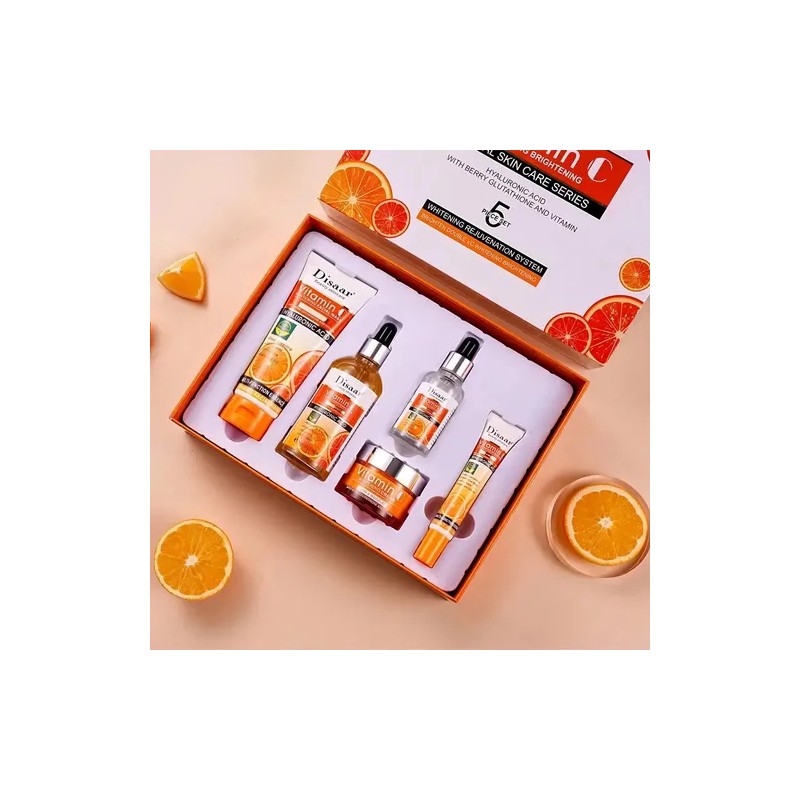 Kit Cuidado Facial 5 En 1 Vitamina C + Acido